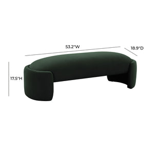TOV Furniture Toledo 52.5" Velvet Bench - Luxurious Curved Design for Elegant Seating in Any Room, Fully Assembled! TOV-OC68637