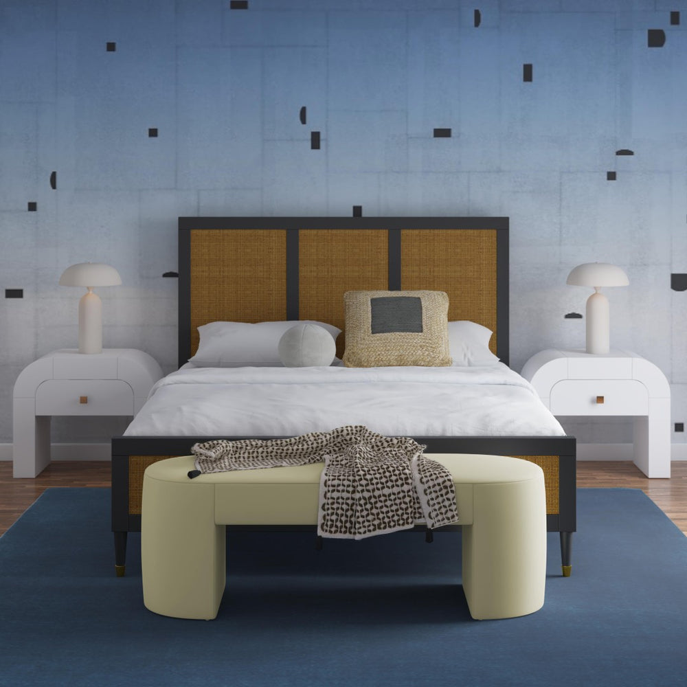 TOV Furniture Elena Plush Velvet Bench – Modern Elegance for Living Rooms, Entryways, and Bedrooms – Handcrafted Comfort Yellow TOV-OC68638