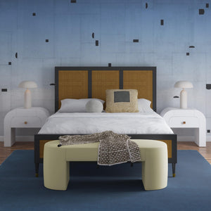 TOV Furniture Elena Plush Velvet Bench – Modern Elegance for Living Rooms, Entryways, and Bedrooms – Handcrafted Comfort Yellow TOV-OC68638