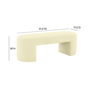 TOV Furniture Elena Plush Velvet Bench – Modern Elegance for Living Rooms, Entryways, and Bedrooms – Handcrafted Comfort Yellow TOV-OC68638
