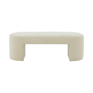 TOV Furniture Elena Plush Velvet Bench – Modern Elegance for Living Rooms, Entryways, and Bedrooms – Handcrafted Comfort Cream TOV-OC68640