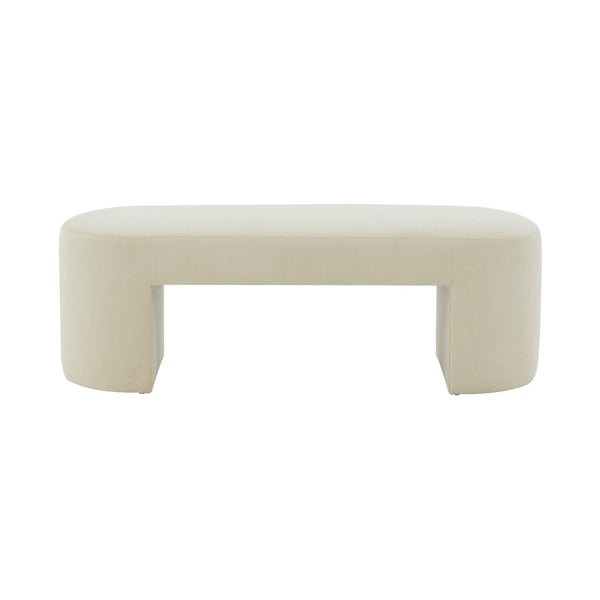 TOV Furniture Elena Plush Velvet Bench – Modern Elegance for Living Rooms, Entryways, and Bedrooms – Handcrafted Comfort Cream TOV-OC68640