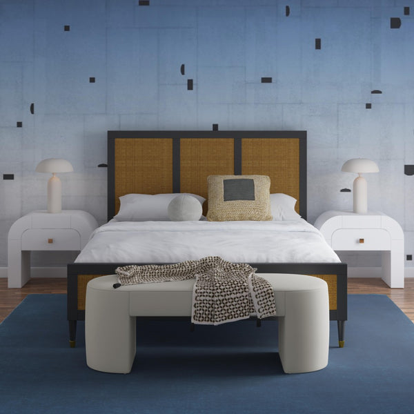 TOV Furniture Elena Plush Velvet Bench – Modern Elegance for Living Rooms, Entryways, and Bedrooms – Handcrafted Comfort Cream TOV-OC68640