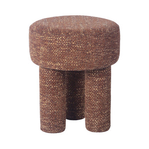 TOV Furniture Claire Nubby Stool - Versatile Mid-Century Inspired Ottoman for Extra Seating and Stylish Decor Brown TOV-OC68653