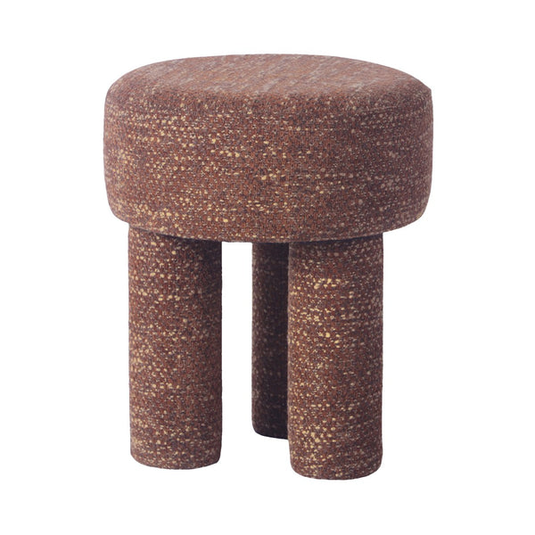 TOV Furniture Claire Nubby Stool - Versatile Mid-Century Inspired Ottoman for Extra Seating and Stylish Decor Brown TOV-OC68653