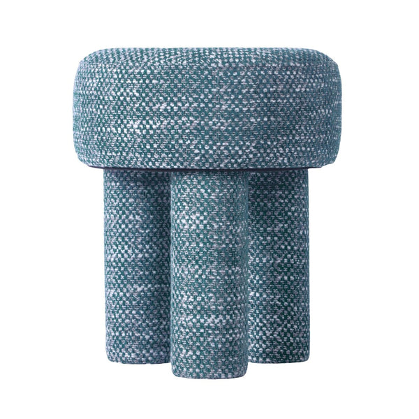 TOV Furniture Claire Nubby Stool - Versatile Mid-Century Inspired Ottoman for Extra Seating and Stylish Decor Teal TOV-OC68654