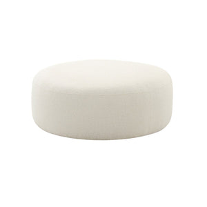 TOV Furniture Broohah Upholstered Ottoman – Stylish Curved Design, Luxurious Boucle Fabric, Perfect for Modern Living Spaces Cream TOV-OC68657