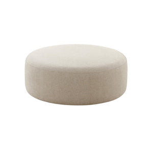 TOV Furniture Broohah Upholstered Ottoman – Stylish Curved Design, Luxurious Boucle Fabric, Perfect for Modern Living Spaces Beige TOV-OC68658