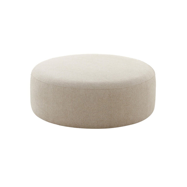 TOV Furniture Broohah Upholstered Ottoman – Stylish Curved Design, Luxurious Boucle Fabric, Perfect for Modern Living Spaces Beige TOV-OC68658