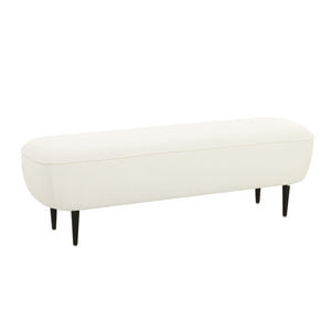 TOV Furniture Denise 51" Cream Boucle Bench - Stylish Modern Seating for Entryway, Bedroom, or Living Room Decor TOV-OC68691
