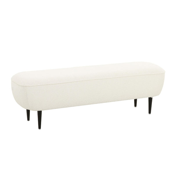 TOV Furniture Denise 51" Cream Boucle Bench - Stylish Modern Seating for Entryway, Bedroom, or Living Room Decor TOV-OC68691
