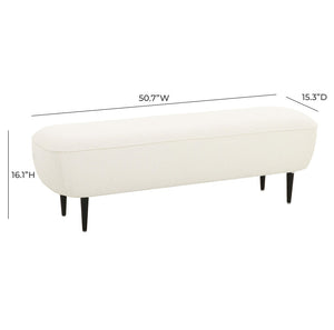 TOV Furniture Denise 51" Cream Boucle Bench - Stylish Modern Seating for Entryway, Bedroom, or Living Room Decor TOV-OC68691