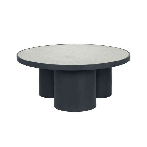 TOV Furniture Nautilus Antique Silver Mirrored Round Coffee Table - Vintage Glamour with Modern Elegance & Style TOV-OC68720