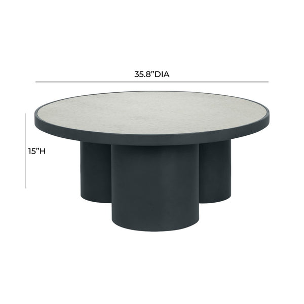 TOV Furniture Nautilus Antique Silver Mirrored Round Coffee Table - Vintage Glamour with Modern Elegance & Style TOV-OC68720
