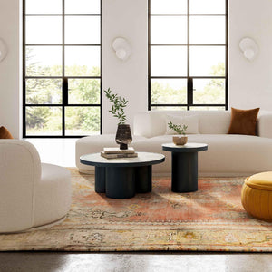 TOV Furniture Nautilus Antique Silver Mirrored Round Side Table – Vintage Charm Meets Modern Design for Any Room TOV-OC68721