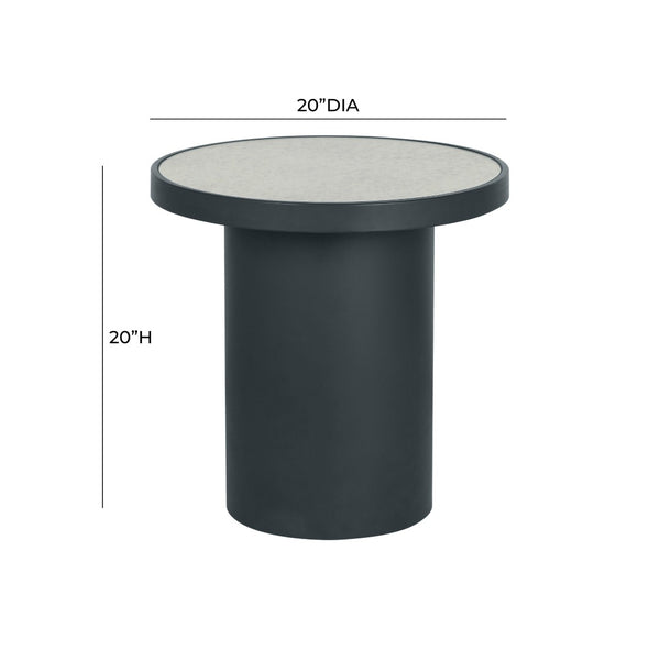 TOV Furniture Nautilus Antique Silver Mirrored Round Side Table – Vintage Charm Meets Modern Design for Any Room TOV-OC68721