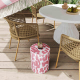 Taurus Ceramic Stool in Pink Strokes Print TOV-OC68775 TOV Furniture