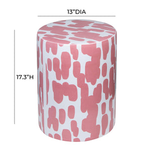 Taurus Ceramic Stool in Pink Strokes Print TOV-OC68775 TOV Furniture