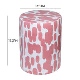 Taurus Ceramic Stool in Pink Strokes Print TOV-OC68775 TOV Furniture