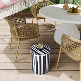 Taurus Ceramic Stool in Modern Stripes Print TOV-OC68776 TOV Furniture