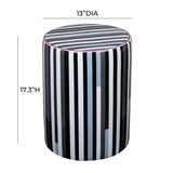 Taurus Ceramic Stool in Modern Stripes Print TOV-OC68776 TOV Furniture