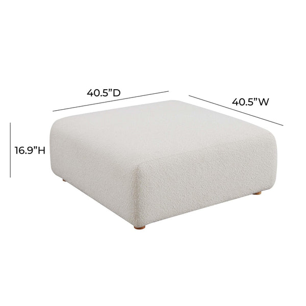 Hangover Cream Boucle Ottoman TOV-OC68789 TOV Furniture