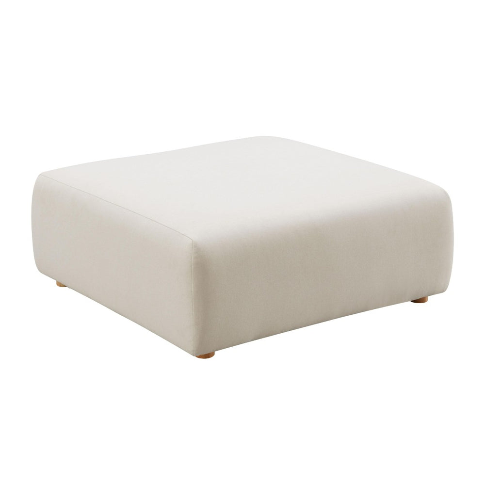 TOV Furniture Hangover Cream Linen Ottoman - Versatile Modular Seating for Stylish Living Spaces & Entertaining TOV-OC68790
