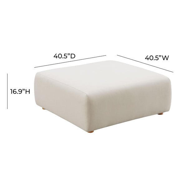 Hangover Cream Performance Linen Ottoman TOV-OC68790 TOV Furniture