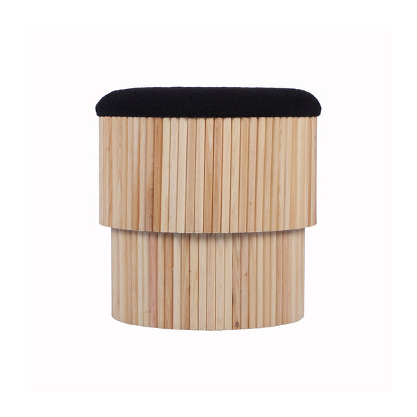 Sagano Black Tiered Storage Ottoman TOV-OC68796 TOV Furniture