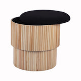 Sagano Black Tiered Storage Ottoman TOV-OC68796 TOV Furniture