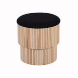 Sagano Black Tiered Storage Ottoman TOV-OC68796 TOV Furniture