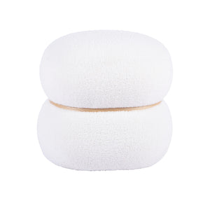 Helga White Vegan Shearling Ottoman TOV-OC68799 TOV Furniture