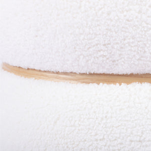Helga White Vegan Shearling Ottoman TOV-OC68799 TOV Furniture