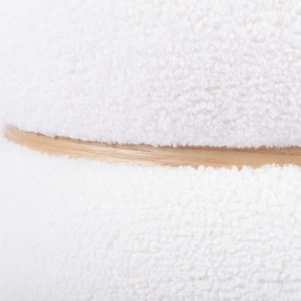 Helga White Vegan Shearling Ottoman TOV-OC68799 TOV Furniture