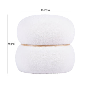 Helga White Vegan Shearling Ottoman TOV-OC68799 TOV Furniture