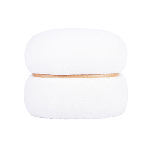 Helga White Vegan Shearling Oval Ottoman TOV-OC68801 TOV Furniture