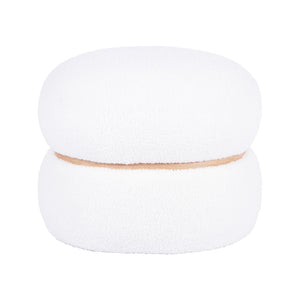 Helga White Vegan Shearling Oval Ottoman TOV-OC68801 TOV Furniture