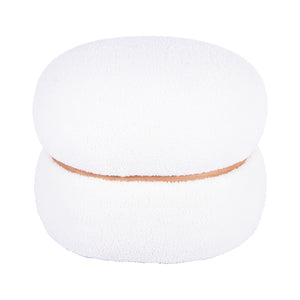 Helga White Vegan Shearling Oval Ottoman TOV-OC68801 TOV Furniture