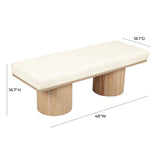 Sagano White Dyed-Yarn Bench TOV-OC68804 TOV Furniture