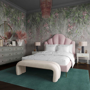 TOV Furniture Leigh 56" Velvet Channeled Bench - Elegant Parisian-Inspired Accent for Timeless Home Comfort Cream TOV-OC68824