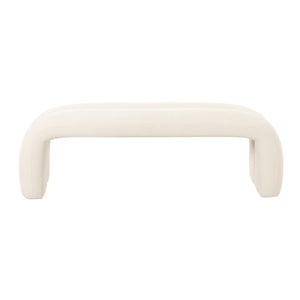 TOV Furniture Leigh 56" Velvet Channeled Bench - Elegant Parisian-Inspired Accent for Timeless Home Comfort Cream TOV-OC68824