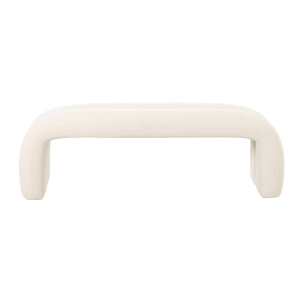 TOV Furniture Leigh 56" Velvet Channeled Bench - Elegant Parisian-Inspired Accent for Timeless Home Comfort Cream TOV-OC68824