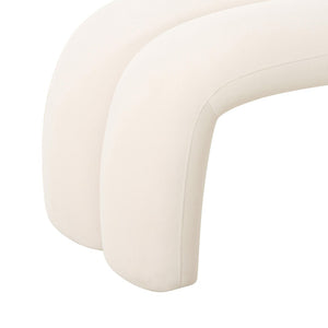 TOV Furniture Leigh 56" Velvet Channeled Bench - Elegant Parisian-Inspired Accent for Timeless Home Comfort Cream TOV-OC68824