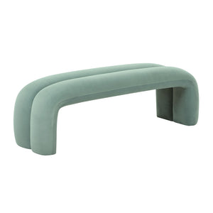 TOV Furniture Leigh 56" Velvet Channeled Bench - Elegant Parisian-Inspired Accent for Timeless Home Comfort Green TOV-OC68825