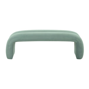 TOV Furniture Leigh 56" Velvet Channeled Bench - Elegant Parisian-Inspired Accent for Timeless Home Comfort Green TOV-OC68825