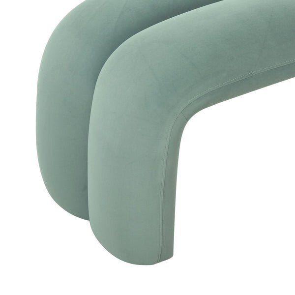 TOV Furniture Leigh 56" Velvet Channeled Bench - Elegant Parisian-Inspired Accent for Timeless Home Comfort Green TOV-OC68825