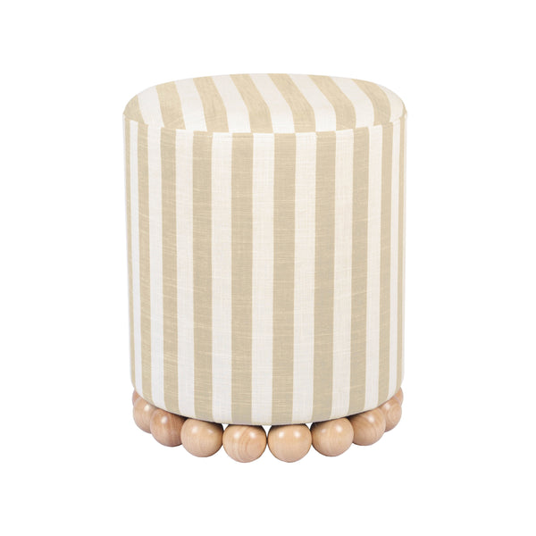 Dex Beige Striped Linen Ottoman TOV-OC68884 TOV Furniture