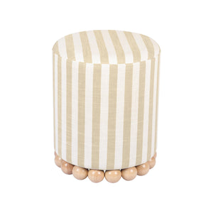 Dex Beige Striped Linen Ottoman TOV-OC68884 TOV Furniture
