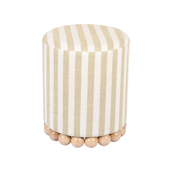 Dex Beige Striped Linen Ottoman TOV-OC68884 TOV Furniture