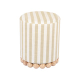 Dex Beige Striped Linen Ottoman TOV-OC68884 TOV Furniture